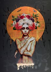 Reina Mexicana II by Matt Herring - Original Collage on Board sized 33x47 inches. Available from Whitewall Galleries